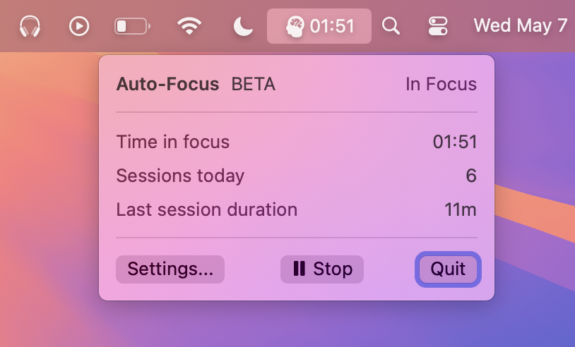 Auto-Focus app screenshot
